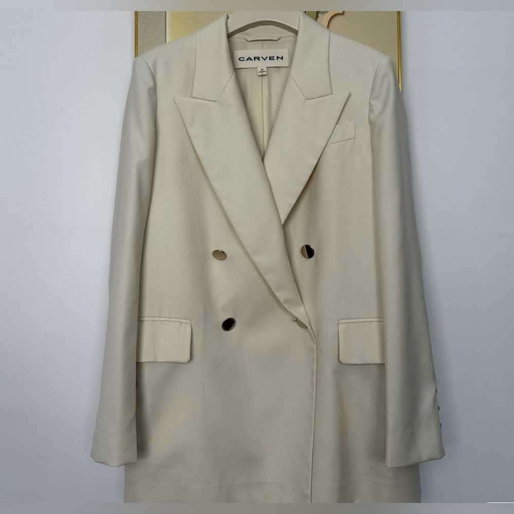 Double-breasted wool blazer from CARVEN, in very excellent condition